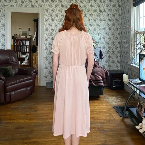 Pink Button-Front Dress - Picture 4 of 5
